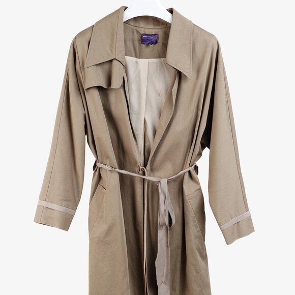 Sharon Wauchob Khaki Cotton Twill Tie-Waist Coat - Picture 1 of 11